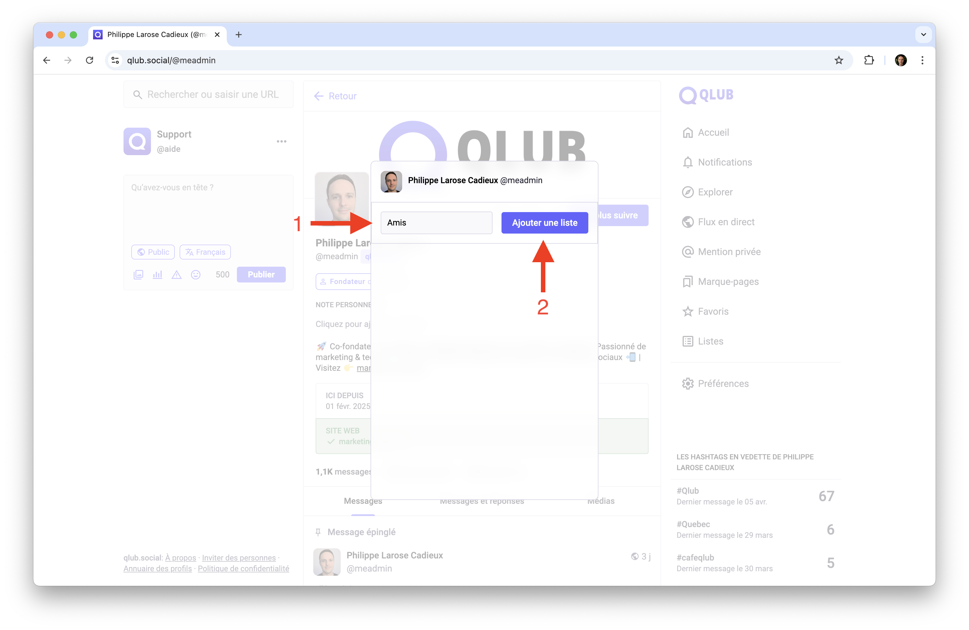 Ajouter une nouvelle liste